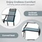 Set of 2 Outdoor Counter Bar Stools Heavy-Duty Metal Frame with Footrest